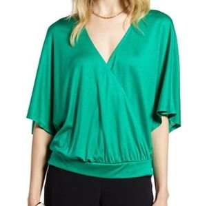 Halogen NWT Faux Wrap Front Blouse